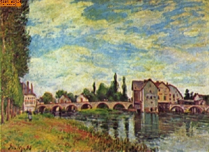 Br�cke und M�hle von Moret im Sommer nach Sisley